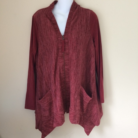 LOGO by Lori Goldstein Sweaters - Logo Lori Goldstein Knit Cardigan Faux Suede ZIP